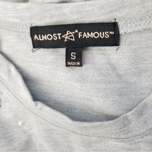 Almost Famous Iconic Embellished Shirt Dress Gray Size Small - Picture 6 of 7